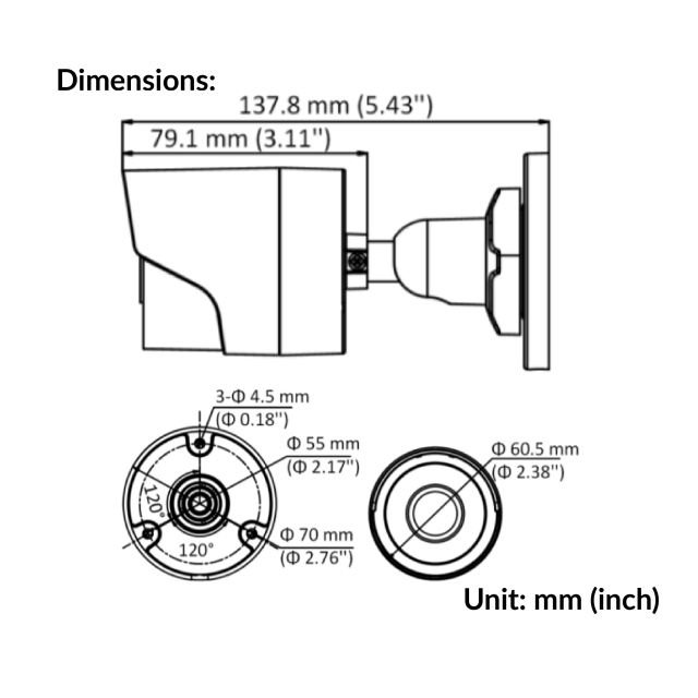 2MP Outdoor Fixed Mini Bullet Camera | DS-2CE16D0T-IRF