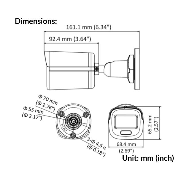 2MP ColorVu Fixed Mini Bullet Camera | DS-2CE10DF0T-F