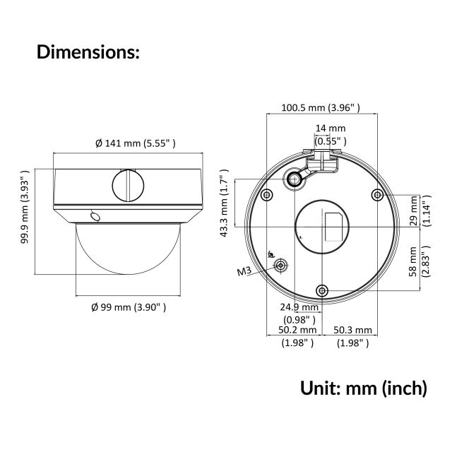 2MP Vandal Manual Varifocal Dome Camera | DS-2CE5AD0T-VPIT3F