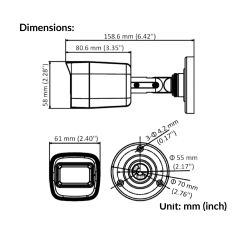 2MP Audio Fixed Mini Bullet Camera | DS-2CE16D0T-ITFS