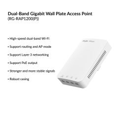 Dual-Band Gigabit Wall Plate Access Point (Ruijie) | RG-RAP1200(P)