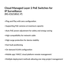 Ruijie RG-ES218GC-P Cloud Managed Switch For IP Surveillance –