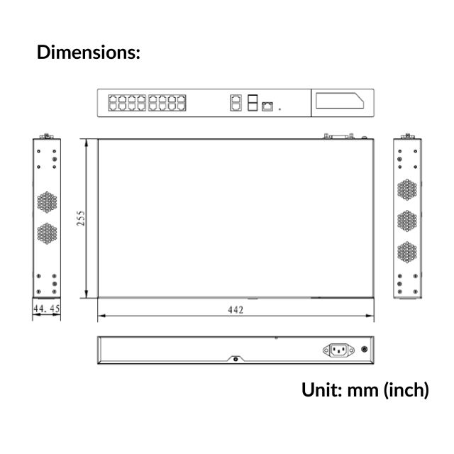 16 Ports PoE Managed Ethernet Switch (UTEPO) | UTP7216E-POE-L2