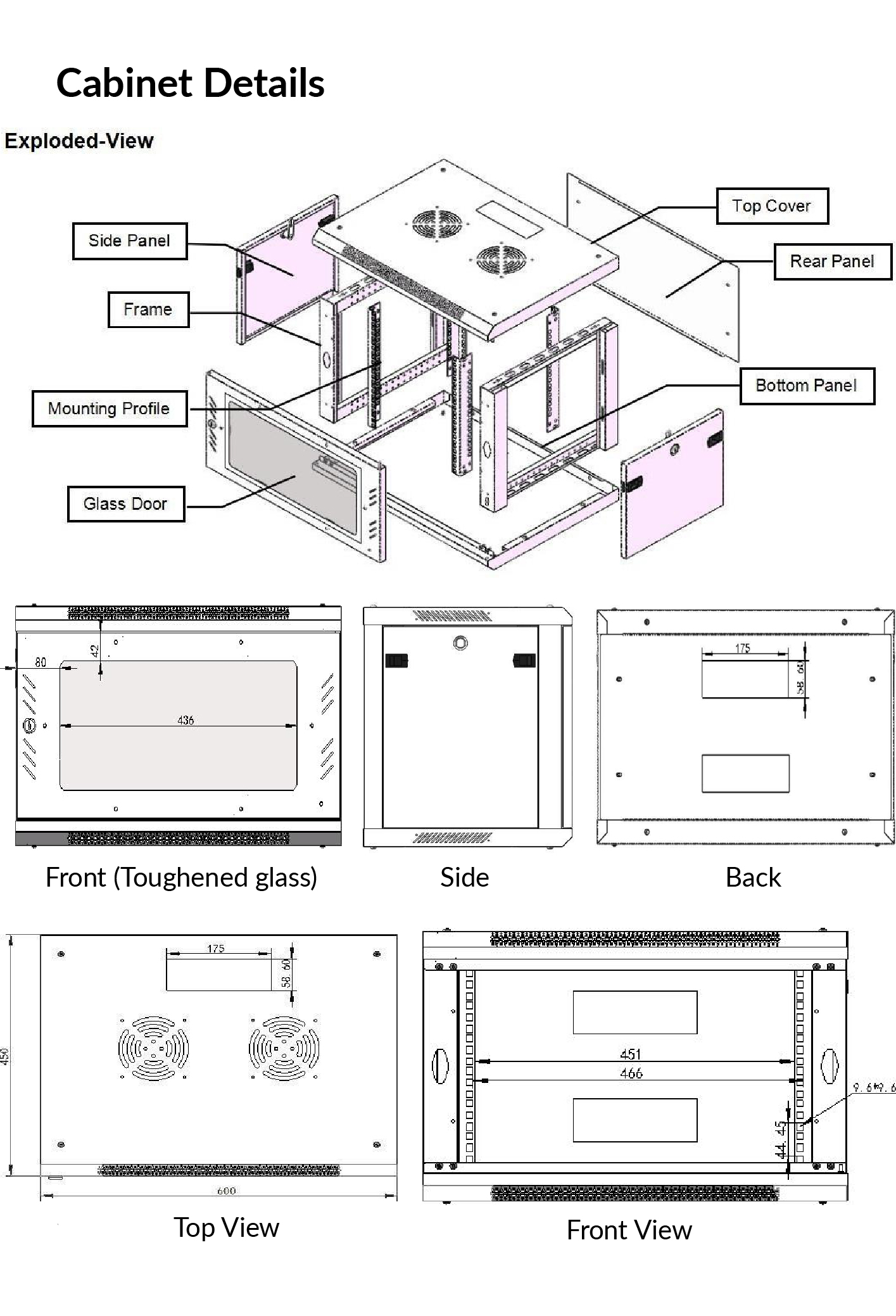 9U Wall Mount Network Cabinet Rack-WM6409