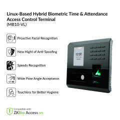 Hybrid-Biometric Time & Attendance Access Control | MB10-VL