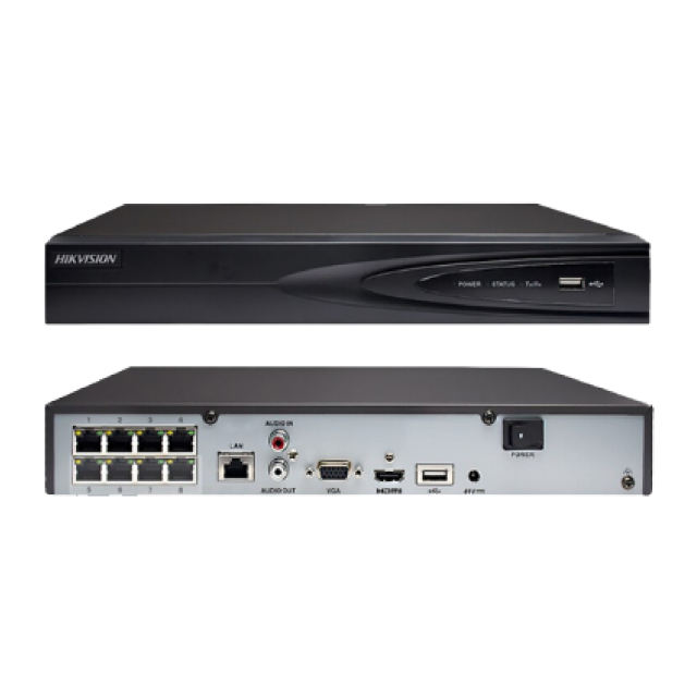8-ch 1U PoE 4K NVR DS-7608NI-Q1/8P