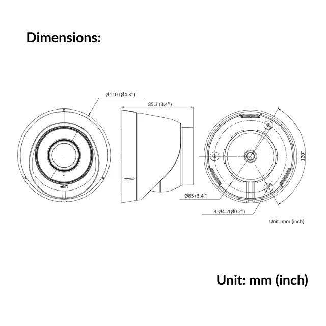 2MP Build-in Mic Fixed Turret Network Camera | DS-2CD1323G2-IUF