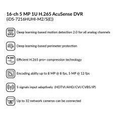 16-ch 5MP 1U H.265 AcuSense DVR | iDS-7216HUHI-M2/S