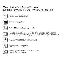 Face Access Terminal | DS-K1T342MFX