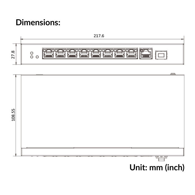 8 Port Gigabit Unmanaged POE Switch | DS-3E0510P-E/M