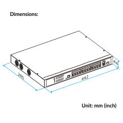 24-Port PoE+ 2-Port Gigabit RJ-45 Ethernet Switch | UTP3226TS-PSB