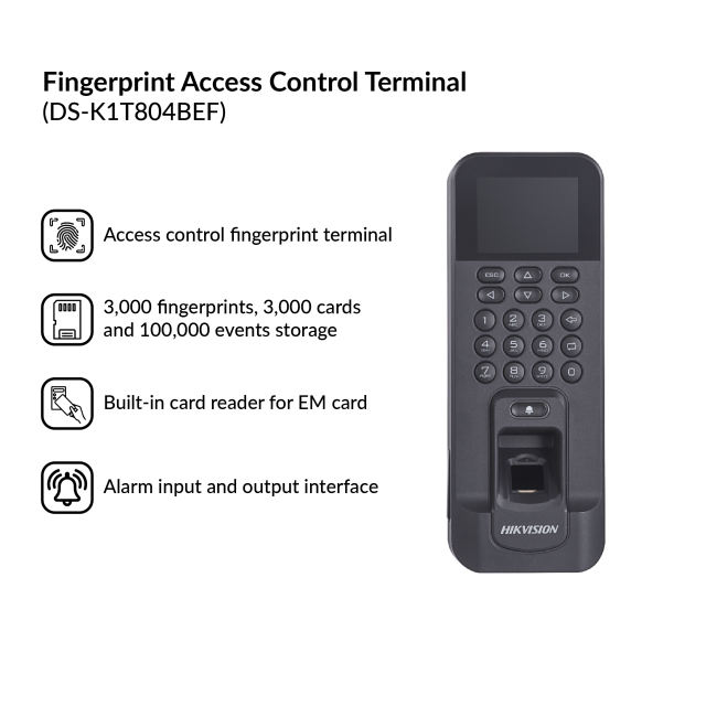 Fingerprint Access Control Terminal | DS-K1T804BEF