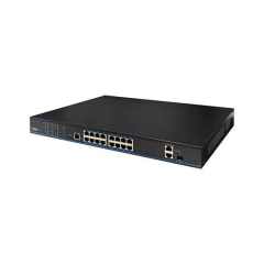 16-Port PoE+ 2-Port Gigabit Ethernet Switch | UTP3218TS-PSB