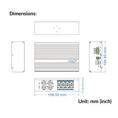 8 Ports Industrial Full Gigabit PoE Managed Switch | UTP7308GE-POE