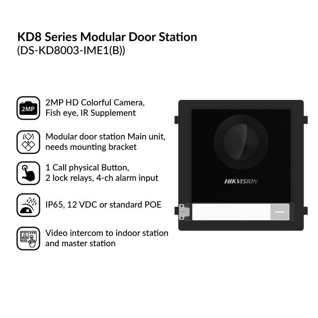 KD8 Series Pro Modular Door Station | DS-KD8003-IME1(B)