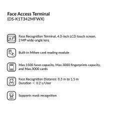 Face Access Terminal | DS-K1T342MFWX