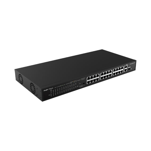 24-Port 10/100 Mbps with 2-Port Gigabit Rackmount PoE Switch | RG-ES126S-P V2