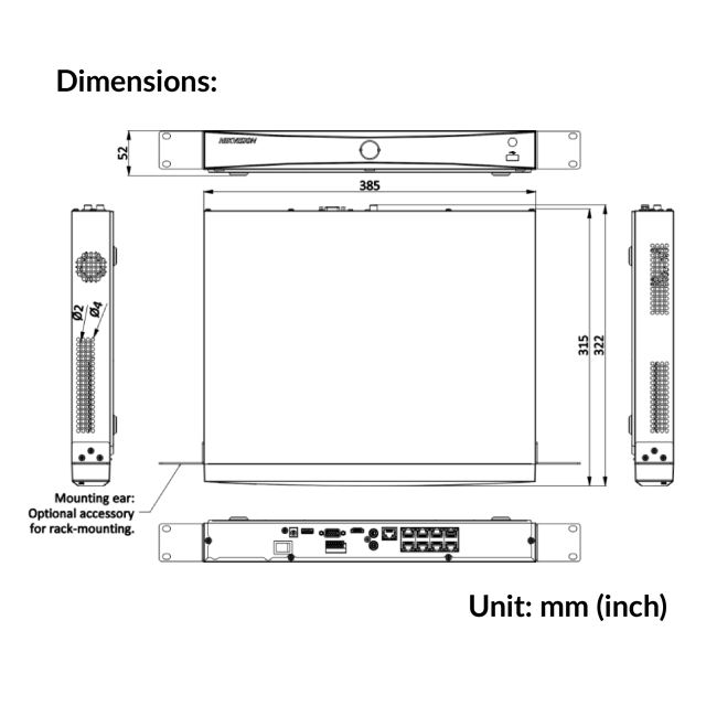 8-ch PoE 1U K Series AcuSense 4K NVR | DS-7608NXI-K2/8P