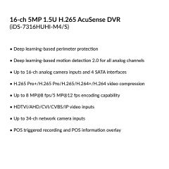 16-ch 5MP 1.5U H.265 AcuSense DVR | iDS-7316HUHI-M4/S