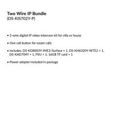 Two Wire IP Bundle | DS-KIS702Y-P