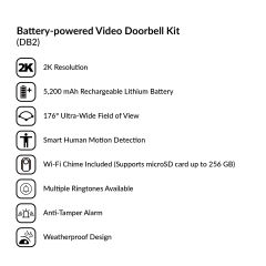 Battery-Powered Video Doorbell Kit | DB2