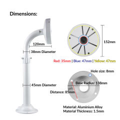 L Shape Wall Mount Telescopic Bracket | VS-SMT-L-S45B (30-60CM)