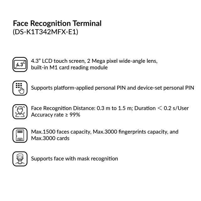 Face Recognition Terminal | DS-K1T342MFX-E1