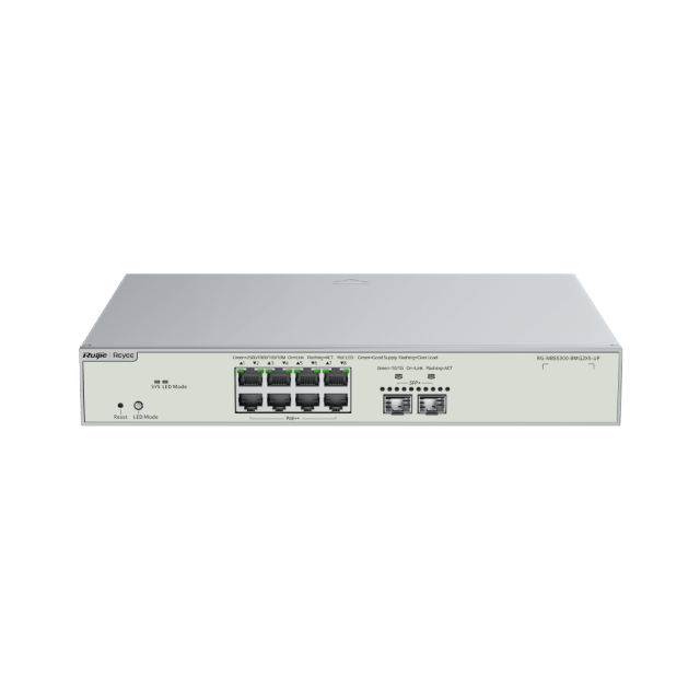 10 Ports Muti-Gigabit Layer 3 Managed Switch with 8 PoE++ Ports | RG-NBS5300-8MG2XS-UP