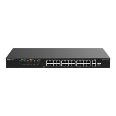 24-Port 10/100 Mbps with 2-Port Gigabit Unmanaged PoE Switch | RG-ES126FGS-LP
