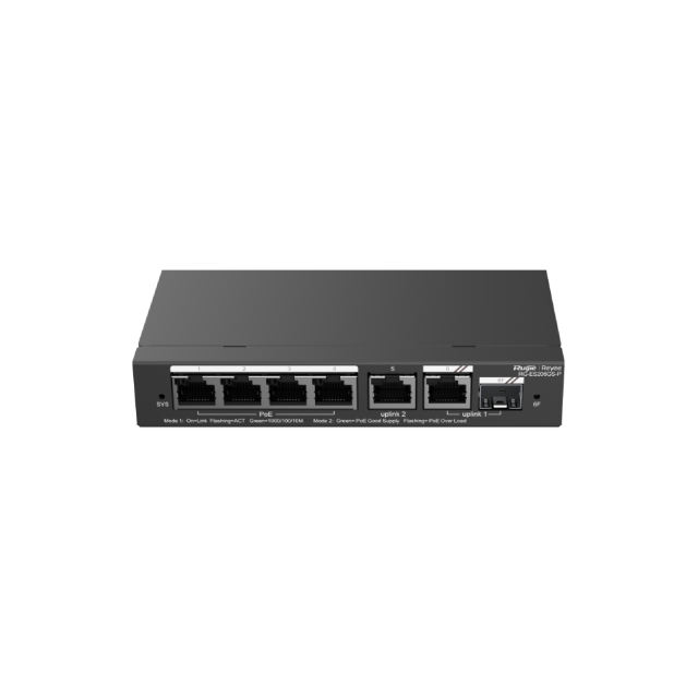 6-Port Gigabit Smart Cloud Managed PoE Switch (Ruijie) | RG-ES206GS-P