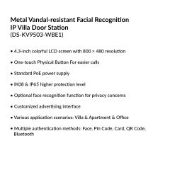 Metal Vandal-Resistant Facial Recognition IP Villa Door Station | DS-KV9503-WBE1