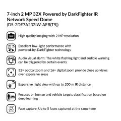7-inch 2MP 32X Powered by DarkFighter IR Network Speed Dome | DS-2DE7A232IW-AEB(T5)