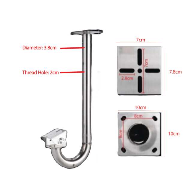 U Shaped Bracket |  VS-U-shaped Stainless steel wall mount stand (50cm)