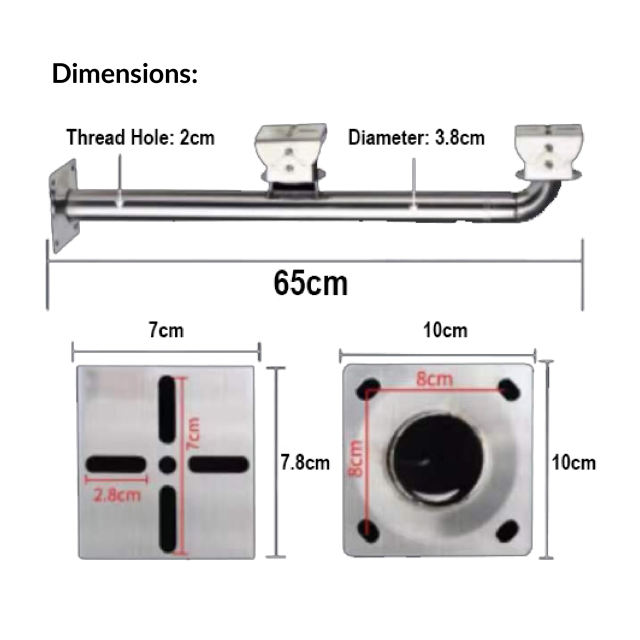 Stainless Steel Bracket | VS-2in1 Stainless Steel Wall Mount Bracket