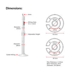 I shaped telescopic bracket (wall mount/stand up/Hoisting) | VS-SMT-112(30-60CM, white)