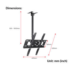 Adjustable Ceiling Pole for Monitor (26 - 60")