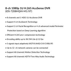 8-ch 1080p 1U H.265 AcuSense DVR | iDS-7208HQHI-M1/XT