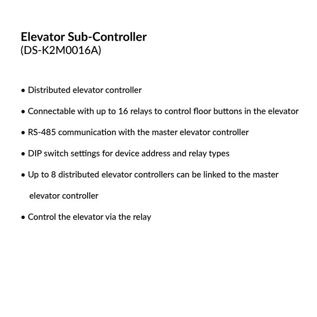 Elevator Sub-Controller | DS-K2M0016A