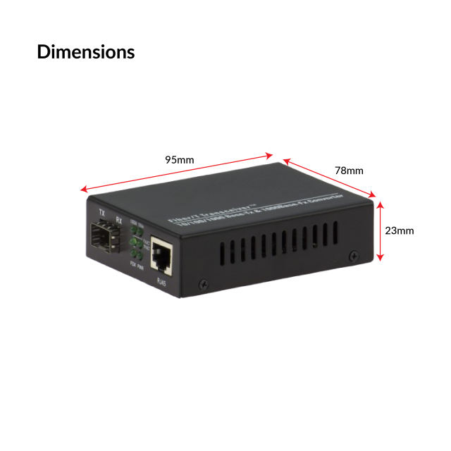 MESILIX 1000M Fiber to RJ45 Media Converter | MS-XA-MSL810SFP