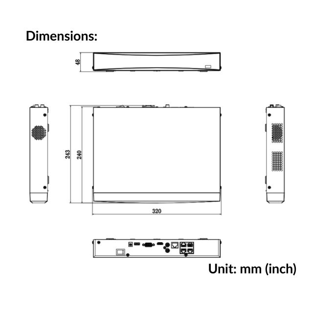 4-ch PoE 1U K Series AcuSense 4K NVR | DS-7604NXI-K1/4P