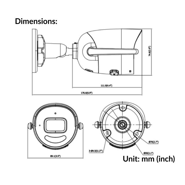 2MP Outdoor Audio Fixed Bullet Network Camera | DS-2CV2021G2-IDW (W)