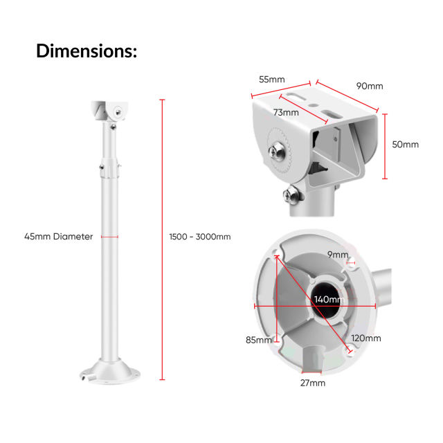 Retractable Pole | VS-Retractable Pole (1.5-3M)