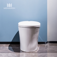 Sensor de toalete público moderno e automático com LED de uma peça, autolimpante, sanitários eletrônicos autolimpantes com descarga automática