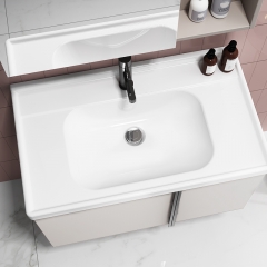 Modern Luxury Sanitary Art Wall Hung storage Ceramic Bathroom Wash Basin Vanity Cabinet set