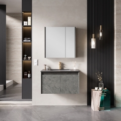 Rockboard Badezimmerschrank Kombination Massivholz Haushalt Waschbeckenschrank Badezimmer WC Keramik Waschbecken Waschtisch