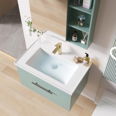 Rockboard Bathroom Cabinet Combination Solid Wood Household Wash Basin Cabinet Bathroom Toilet Ceramic Basin Vanity