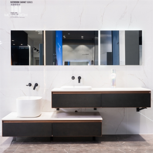 Conjunto de tocadores de gabinetes de baño con espejo moderno de estilo europeo Monarch