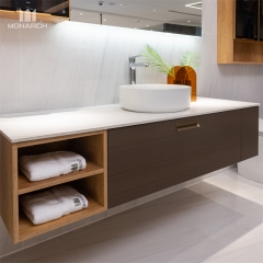 Mueble de baño con almacenamiento marrón simple