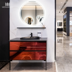 Mueble de baño moderno con lavabo negro Sense de tecnología