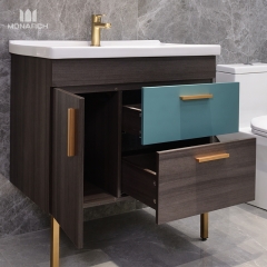 Combinación de lavabo y gabinete de baño con tocador y mueble de baño en dos tonos Monarch